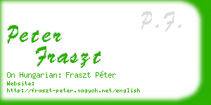 peter fraszt business card