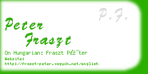 peter fraszt business card